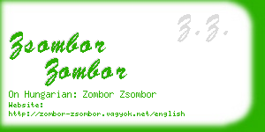 zsombor zombor business card